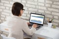 Businesswoman Analyzing Graph On Laptop Royalty Free Stock Photo