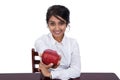 Businesswoman with an apple