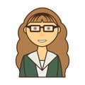 Businesswoman avatar elegant isolated icon