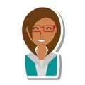 Businesswoman avatar elegant isolated icon