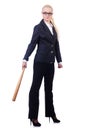 Businesswoman with baseball bat Royalty Free Stock Photo