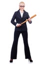 Businesswoman with baseball bat Royalty Free Stock Photo