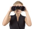 Businesswoman with binoculars Royalty Free Stock Photo