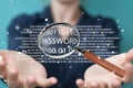 Businesswoman hacking security system 3D rendering
