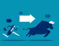 Businesswoman and bull. Business bull market concept