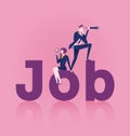 Businesswoman and businessman Searching for a Job Royalty Free Stock Photo