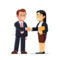 Businesswoman and businessman shaking hands Royalty Free Stock Photo