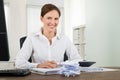 Businesswoman Calculating Bills Royalty Free Stock Photo