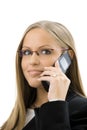 Businesswoman calling on mobile phone