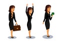 Businesswoman, Careerest Vector Illustrations Set