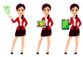 Businesswoman cartoon character. Beautiful woman