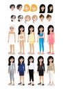 Businesswoman cartoon character set. Vector illustration Royalty Free Stock Photo