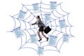 Businesswoman caught in the web of deadlines