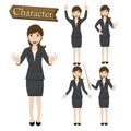 Businesswoman character set vector illustration Royalty Free Stock Photo