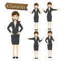 Businesswoman character set vector illustration Royalty Free Stock Photo