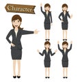 Businesswoman character set vector illustration Royalty Free Stock Photo