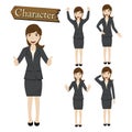 Businesswoman character set vector illustration Royalty Free Stock Photo