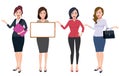 Businesswoman characters vector set with professional female office workers