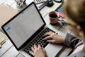 Businesswoman Checking E-mail Online on Laptop Royalty Free Stock Photo