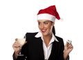 Businesswoman at a Christmas party. Royalty Free Stock Photo