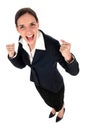 Businesswoman clenching fists Royalty Free Stock Photo