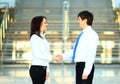 Businesswoman and client handshaking Royalty Free Stock Photo