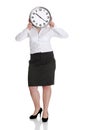 Businesswoman with clock