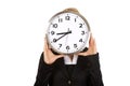Businesswoman with clock - time concept Royalty Free Stock Photo