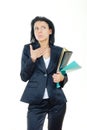 Businesswoman in confusion Royalty Free Stock Photo