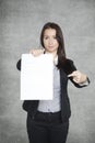 Businesswoman with a contract for you Royalty Free Stock Photo