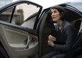 Businesswoman Corporate Taxi Transport Service Concept