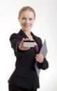 Businesswoman with a credit card Royalty Free Stock Photo