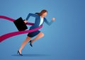 Businesswoman crossing finish line Royalty Free Stock Photo