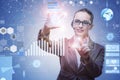The businesswoman in data mining concept Royalty Free Stock Photo