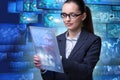 The businesswoman in data mining concept Royalty Free Stock Photo