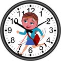 Businesswoman Deadline Clock Running Isolated