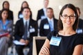 Businesswoman Delivering Presentation At Conference Royalty Free Stock Photo
