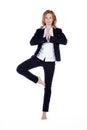 Businesswoman doing yoga break Royalty Free Stock Photo