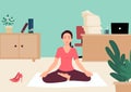 Businesswoman doing yoga in office Royalty Free Stock Photo