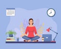 Businesswoman doing yoga Royalty Free Stock Photo