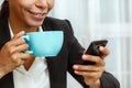 Businesswoman drinking coffee Royalty Free Stock Photo