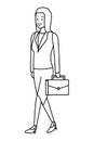 Businesswoman elegant outfit black and white