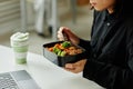 Businesswoman Enjoying Healthy Lunch Royalty Free Stock Photo