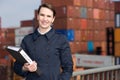 Businesswoman in export Royalty Free Stock Photo