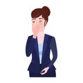 Businesswoman with facepalm gesture. Headache, disappointment or shame sad stressed face, worry disappointed expression