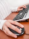 Businesswoman or female secretary sitting at the desk Royalty Free Stock Photo