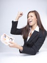 Businesswoman fighting about the money Royalty Free Stock Photo