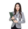 Businesswoman with filepad Royalty Free Stock Photo