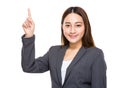 Businesswoman with finger point up Royalty Free Stock Photo