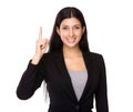 Businesswoman with finger point up Royalty Free Stock Photo